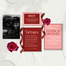 Stylish Contemporary Pink and Red Wedding Suite