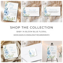 Blue Floral Baby In Bloom Shower 