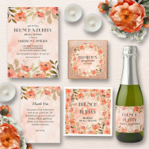 ORANGE WATERCOLOR FLORAL BRIDAL SHOWER COLLECTION
