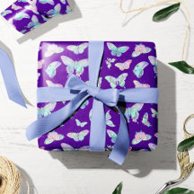 Pretty Iridescent Butterflies on Purple