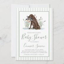 Preppy Southern Duck Hunter Lab Baby Shower Set 