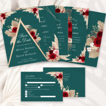 Teal Tropical Rose Garden Wedding Collection