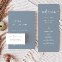 Simple Modern and Minimalist   Dusty Blue Wedding