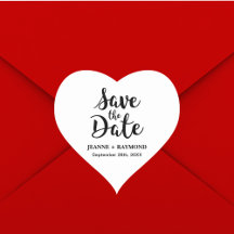 Save The Date Heart Shaped Wedding Stickers