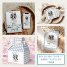 Blue One Lucky Duck 1st Birthday Party Collection
