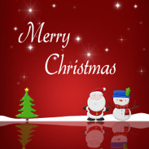 Merry Christmas Snowman and Santa