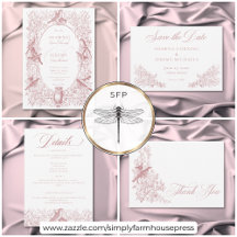 Elegant Pink Chinoiserie Nature & Birds Wedding