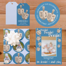 Hanukkah Rustic Faux Oak Dreidels Jewish Holiday