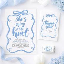 She's Tying The Knot Dusty Blue Bridal Shower Set