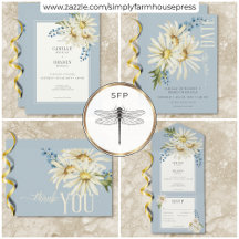 Rustic Blue & White Daisies Wedding