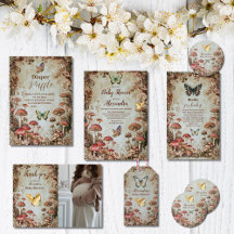 Butterfly Mushroom Woodland Nature Baby Shower