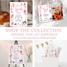 Pink Ghosts 1st Halloween Birthday