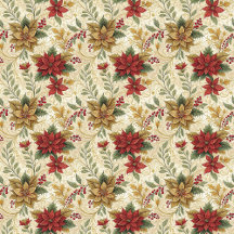 Vintage Elegant Red & Gold Poinsettia Floral