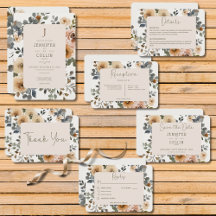 Vanilla White Boho Roses Cream Wedding Suite