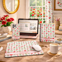 Watercolor Coral Pink Poppy Floral Sports & Tech