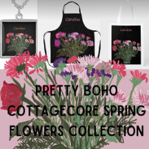 Pretty Boho Cottagecore Spring Flowers + Name