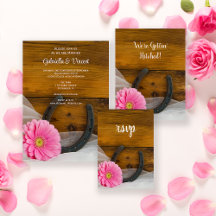 Pink Daisy and Horseshoe Country Western Wedding