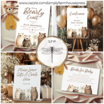 Neutral Bearly Wait Teddy Bear Baby Shower