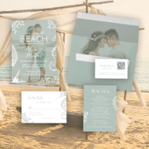 Coastal beach destination sage green photo wedding