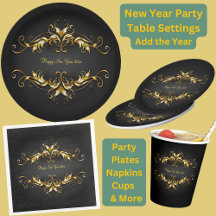 Gold Frame Scroll Happy New Year 20xx 