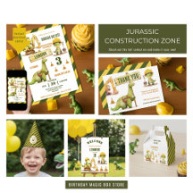 Jurassic Construction Zone Birthday Party