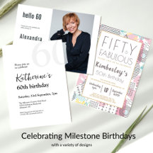 Milestone Birthday Party Invitations For Her