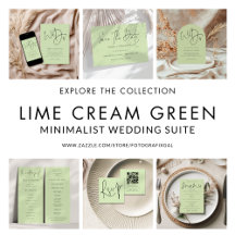 Minimalist Lime Cream Green Wedding Collection