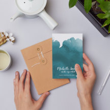 Abstract watercolor teal business products