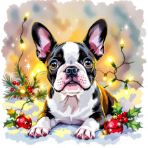 Cute Boston Terrier Christmas 