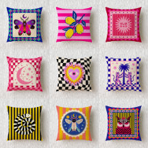 Dopamine Aesthetic Maximalist Throw Pillow Set 28