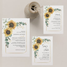 2025 Floral Sunflower Geometric Wedding Suite