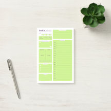 Elegant Lime Green Minimal Daily Planner Layout