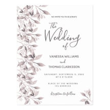 Dusty rose botanical wedding inviation suite