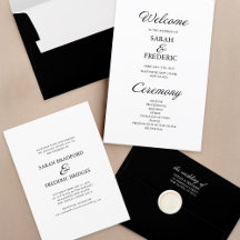 Modern Script Minimalist Black & White Wedding