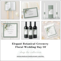Elegant Botanical Greenery Floral Wedding Day Of