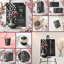 Minimalist Cherry Blossom Flowers Baby Shower