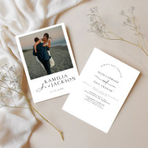 Modern Half Front Photo Invitation