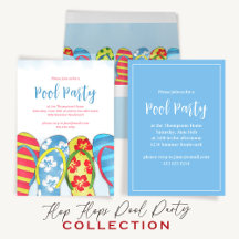 Summer Pool Party Hibiscus Flip Flops