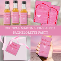  Pink & Red Bikinis & Martinis Bachelorette Party