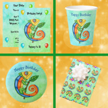 Brightly Coloured Fantasy Lizard With Leaf