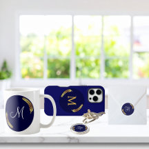 Elegant Navy Blue & Gold Monogram Collection