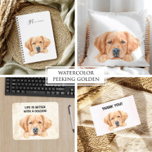 Watercolor Peeking Golden