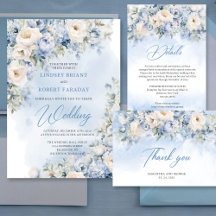 Boho Elegant winter dusty blue and ivory