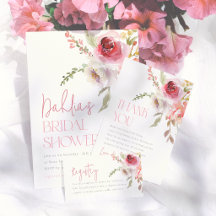 Watercolor Flowers Modern Bridal Shower