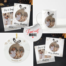 Modern Minimalist Christmas Family Four Photo