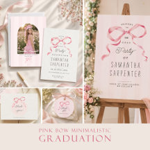 Pink bow coquette graduation party suite 