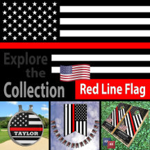 Thin Red Line & American Flag fireman / USA