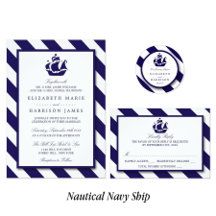 Nautical Stripes & Navy Blue Ship Wedding