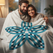Modern Geometric Blue Star Flower | Home Decor