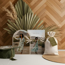 Modern Boho Tropical Palm Tree Graduation Photo